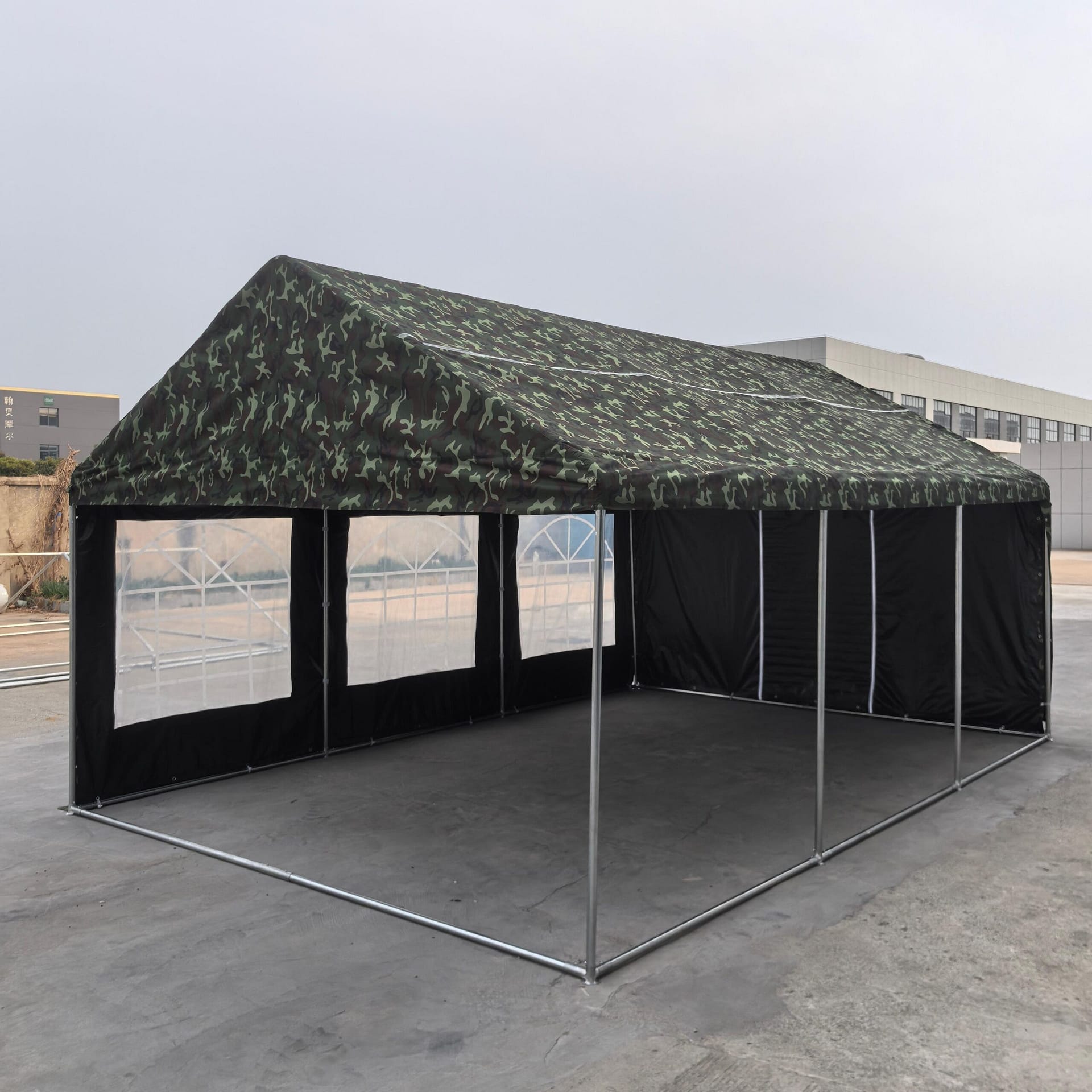 Galvanized Steel Frame Waterproof Canvas Emergency Rescue Tent 4x6 meter - Image 2