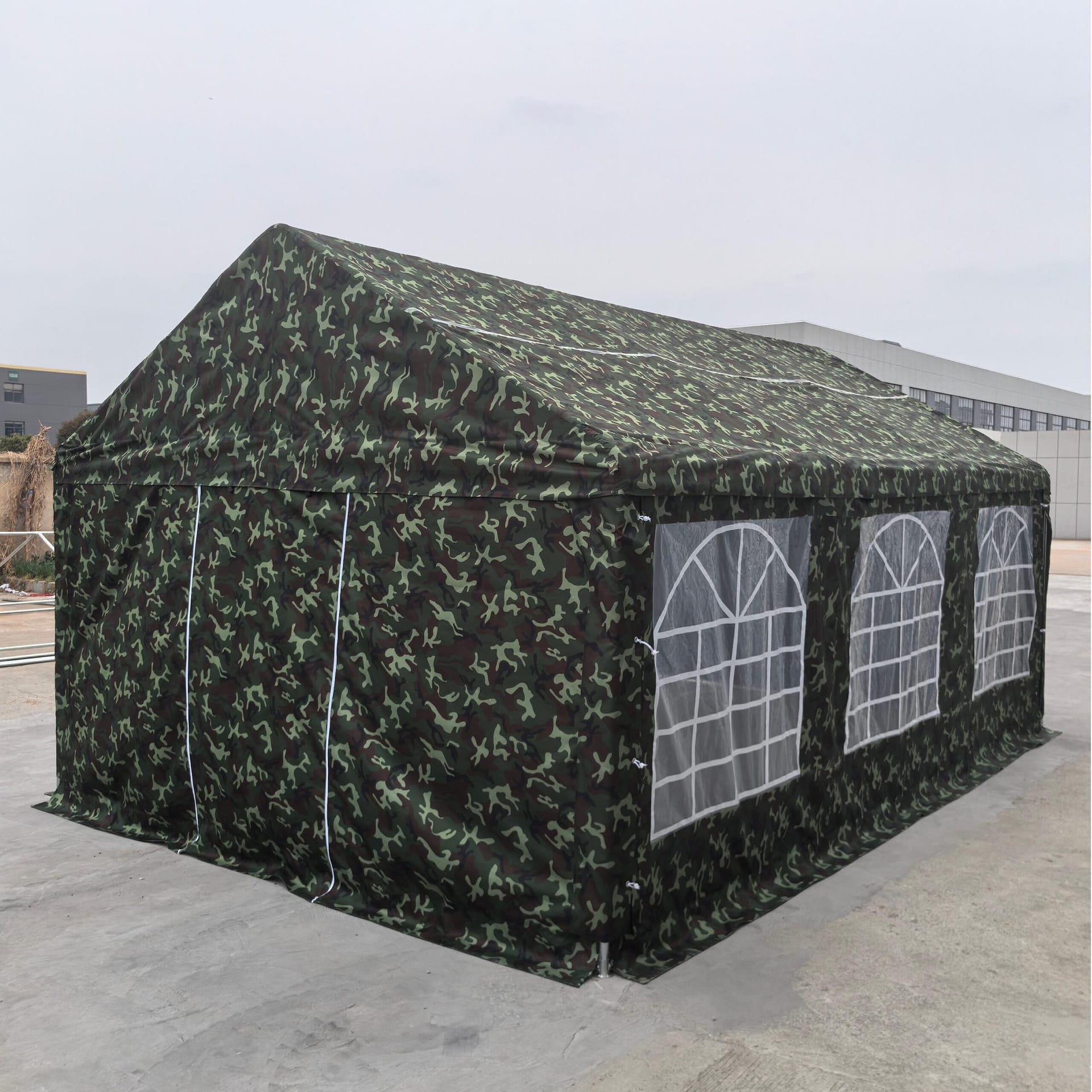 Galvanized Steel Frame Waterproof Canvas Emergency Rescue Tent 4x6 meter - Image 4