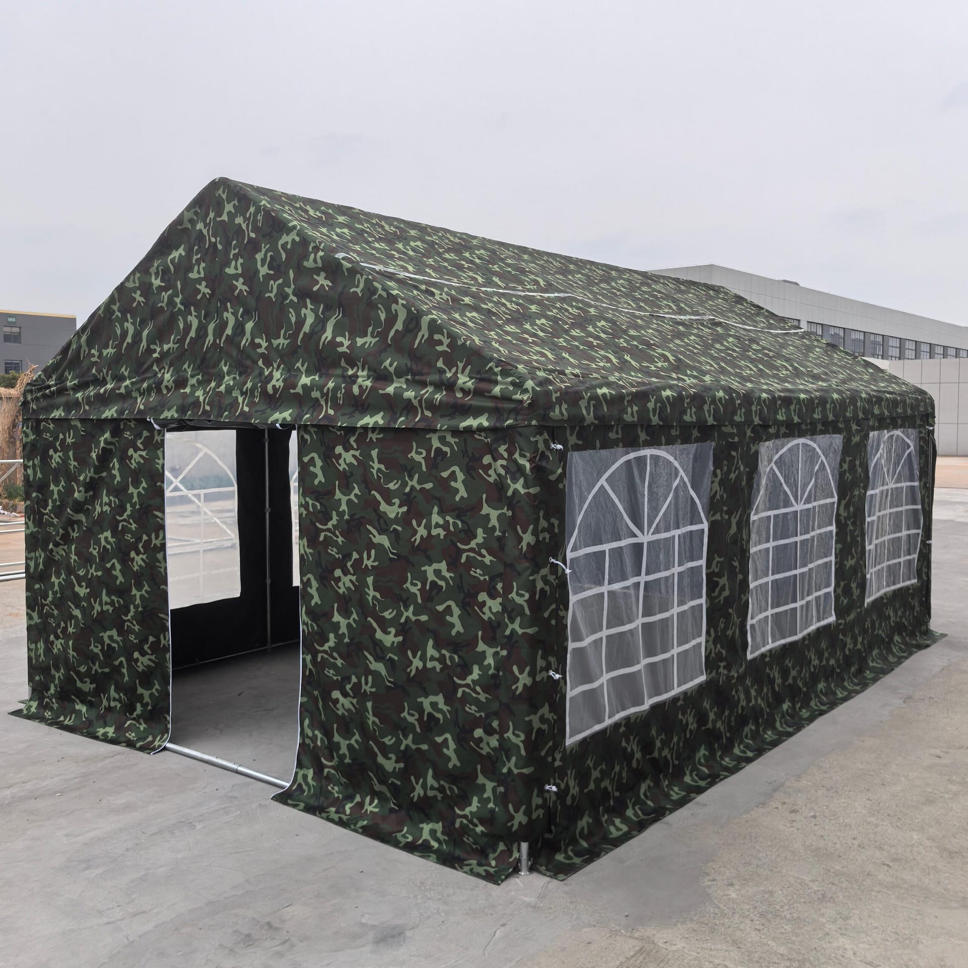 Galvanized Steel Frame Waterproof Canvas Emergency Rescue Tent 4x6 meter
